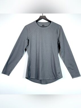 REI CO-OP Womens Gray Performance Base Layer Long Sleeve Top Stretch Size Medium
